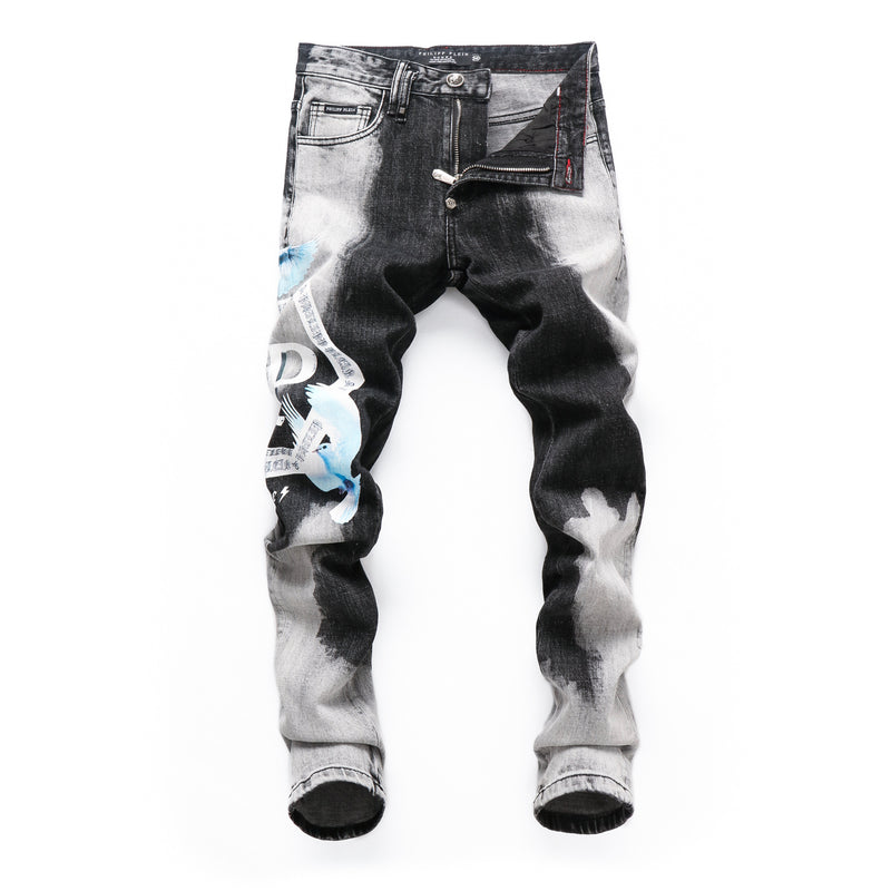 Jeans déchirés en os humains pour hommes