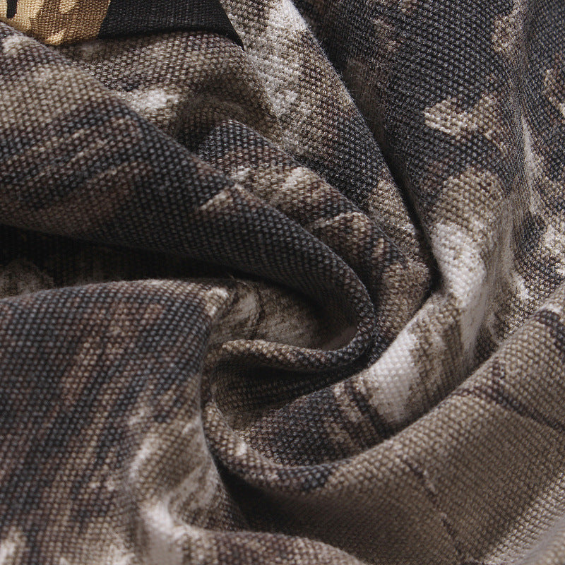 Military-Inspired Leaf Camo Flared Overalls - Men's Tactical Workwear