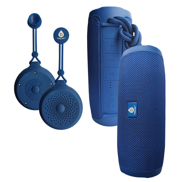 Pursonic Peak & Waterproof Wireless Speaker Duo - Premium 360° Sound Bundle