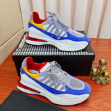 Men's Thick Sole Colorblock Mesh Breathable Athletic Daddy Shoes - Height Increasing Sneakers
