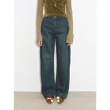 Heavy-Duty Distressed, Slim and Durable Mid-Rise  Cotton Washed Jeans