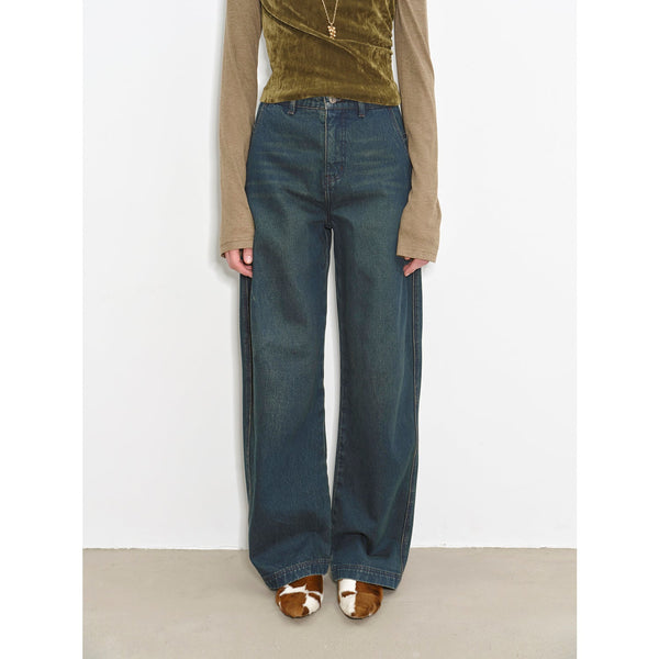 Heavy-Duty Distressed, Slim and Durable Mid-Rise  Cotton Washed Jeans