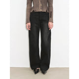 Heavy-Duty Distressed, Slim and Durable Mid-Rise  Cotton Washed Jeans