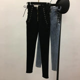 Jeans Women All-Match Zipper Simple Trendy Ankle-Length Trousers