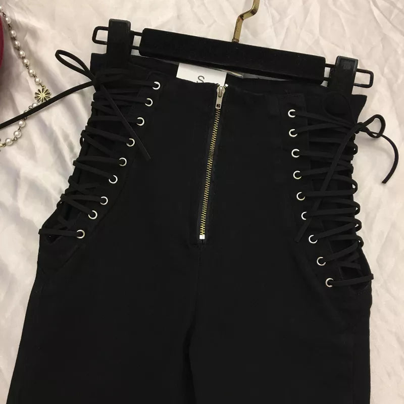 Jeans Women All-Match Zipper Simple Trendy Ankle-Length Trousers