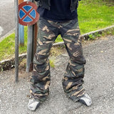 Stylish Men's Wide Leg Cargo Pants with Zipper Design