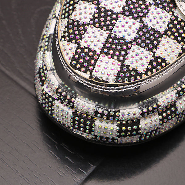 Men's Rhinestone Platform Shoes - Elevated Fashion Statement