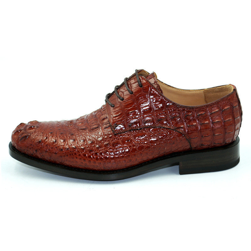 Premium Men's Handcrafted Crocodile Leather Oxford Shoes - Goodyear Welted Dress Shoes