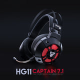 Professional Gaming Headset with LED Lights - Wired Gaming Headphones with Microphone