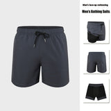 Premium Anti-Embarrassment Double Layer Swimming Trunks for Men - Quick Dry Beach Shorts