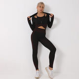 Premium 3-Piece Seamless Yoga Set - High-Performance Activewear Collection