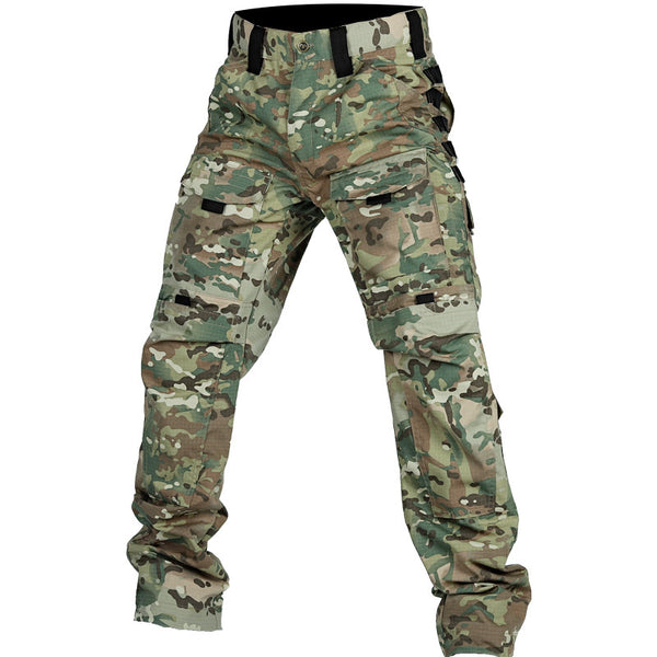 Military Style Camouflage Cargo Pants - Multi-Pocket Tactical Training Trousers