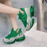 Premium Leather Thick-Soled Jelly Sports Shoes for Women - Comfortable Cross-Tie Design