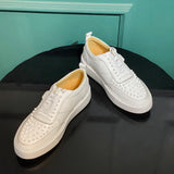 Stylish Men's Platform Rivet Casual Shoes - Comfortable Lace-Up Design