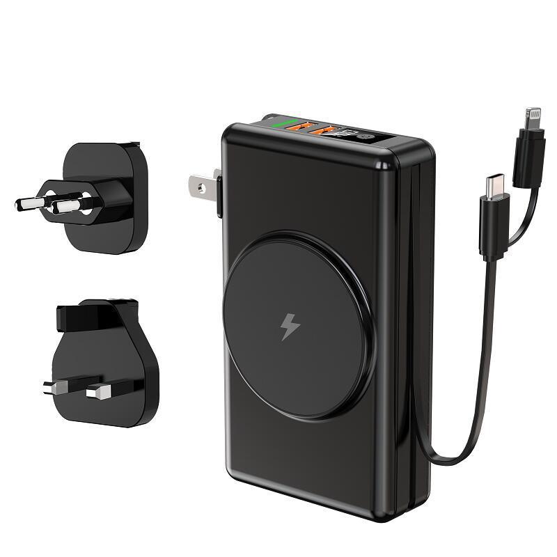 Premium 20000mAh Power Bank with Built-in Cable - Fast Charging Portable Battery