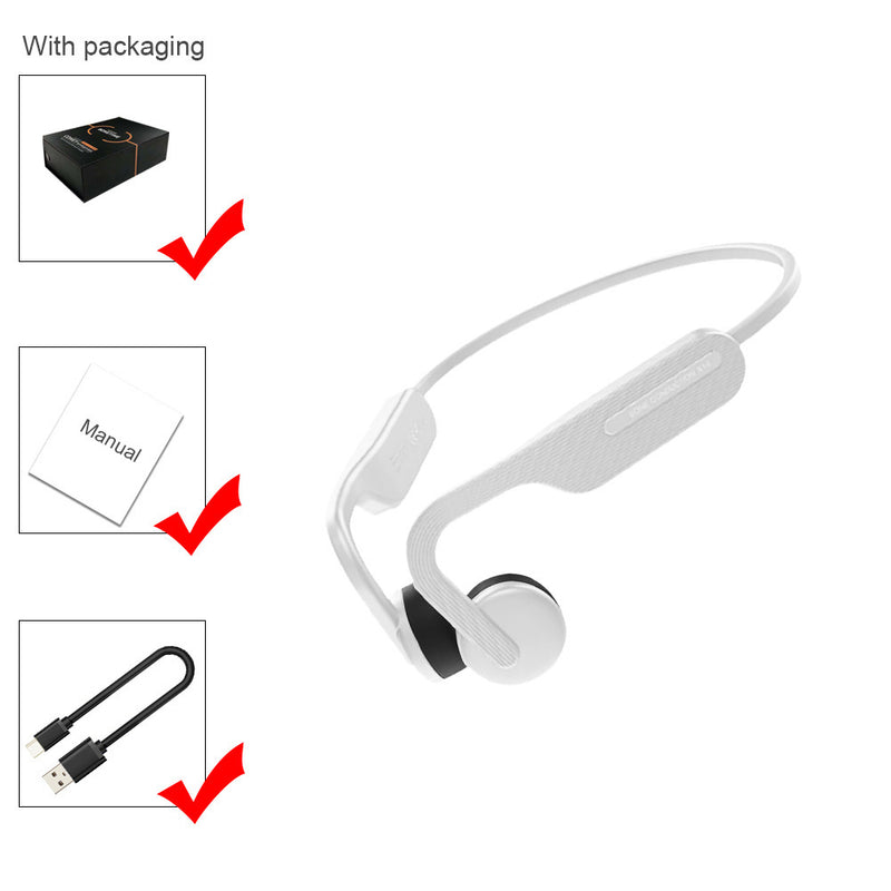Waterproof Bone Conduction Bluetooth Headphones - Swimming & Running Sports Earbuds