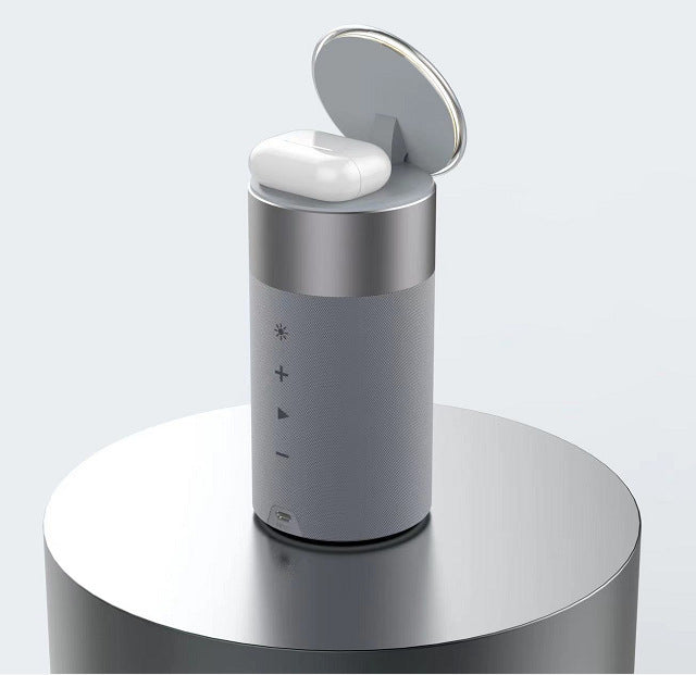 Smart Wireless Charging Station with Bluetooth Speaker & Touch Lamp - 3-in-1 Bedside Organizer