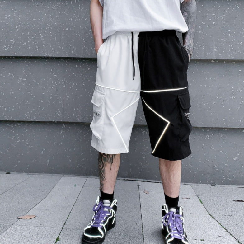 Korean Style Summer Overalls - Loose Fit Polyester Pants for Men