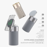 Smart Wireless Charging Station with Bluetooth Speaker & Touch Lamp - 3-in-1 Bedside Organizer