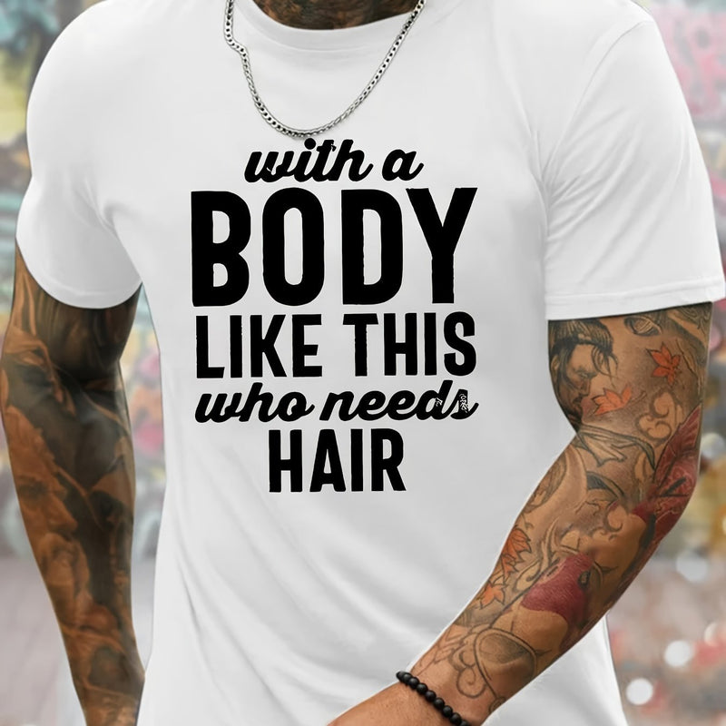 There Is Such A Body Men's Printed T-shirt, Casual Quick Drying Breathable T-shirt, Running Training Short Sleeved T-shirt