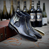 Premium Men's High-Top Carved Martin Boots - Genuine Leather Oxford Style
