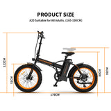 Foldable Electric Fat Tire Bike - 36V 500W Motor, 20x4.0 Wheels, 13AH Battery, LCD Display