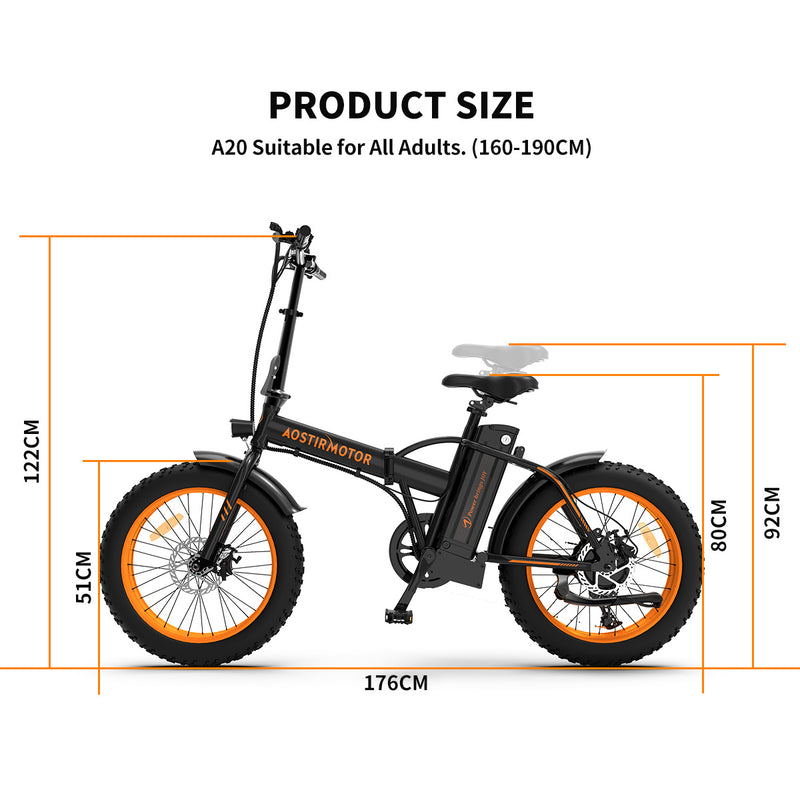 Foldable Electric Fat Tire Bike - 36V 500W Motor, 20x4.0 Wheels, 13AH Battery, LCD Display