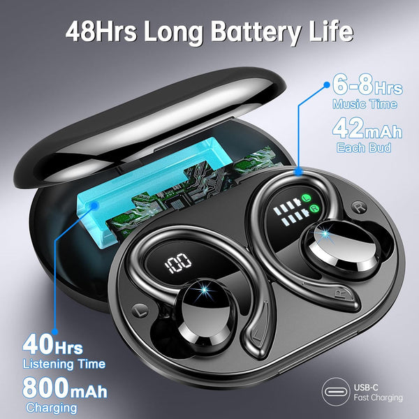 Premium Q38 Wireless Bluetooth Earbuds - Waterproof Sports Headphones with Digital Display