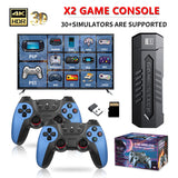 Wireless 4K Gaming Console X2 Blue - Complete Gaming System with Dual Controllers