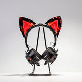 Luminous Cat Ear Gaming Headphones - Cute LED Cosplay Headset with Adjustable Bracket