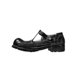 Elegant Vintage Breathable Leather Casual Shoes - Square Toe Summer Footwear