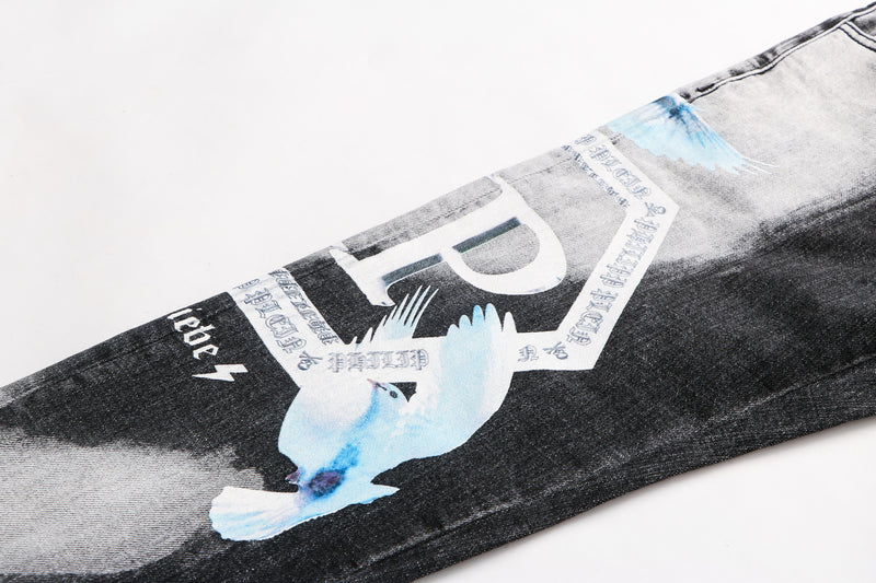 Jeans déchirés en os humains pour hommes