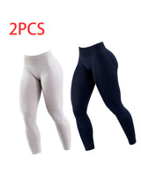 Premium High-Waist Seamless Yoga Leggings Set - 2 Pack