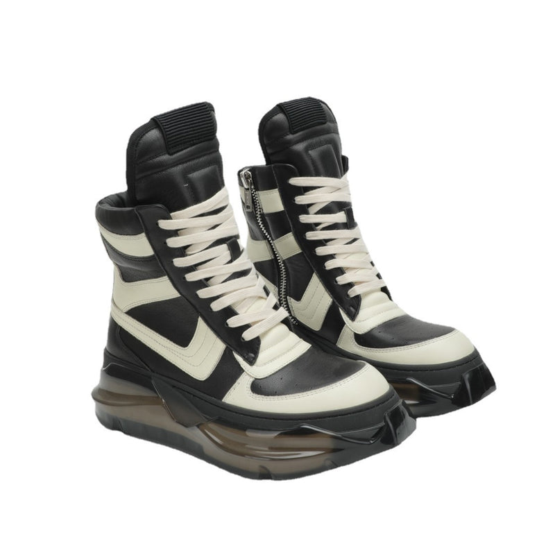 Stylish Urban High-Top Leather Sneakers with Air Cushion Technology