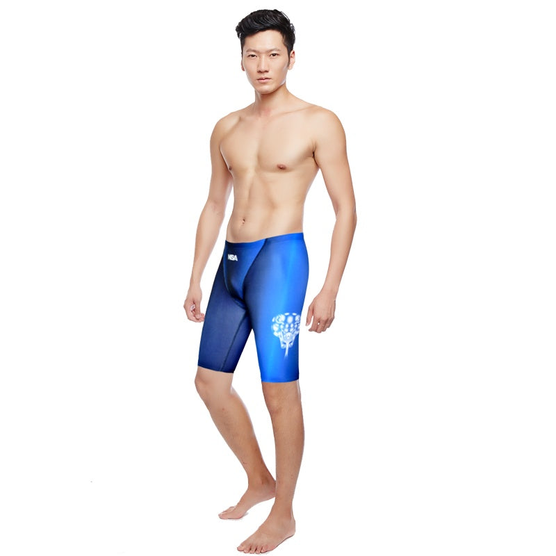 Men's Quick-Dry Swimming Trunks - Five-Point Mid-Length Boxer Style Swim Shorts