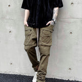 Versatile Cotton Canvas Cargo Overalls - Men's Straight-Leg Workwear