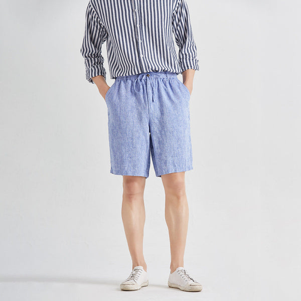 Premium Men's Linen Tapered Pants - Summer Lightweight High Waist Trousers
