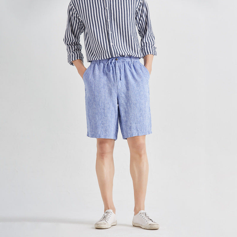 Premium Men's Linen Tapered Pants - Summer Lightweight High Waist Trousers