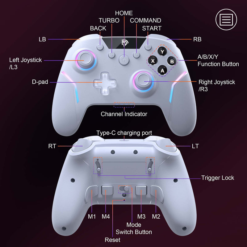 Advanced Wireless Gaming Controller - Professional Steam Compatible Gamepad