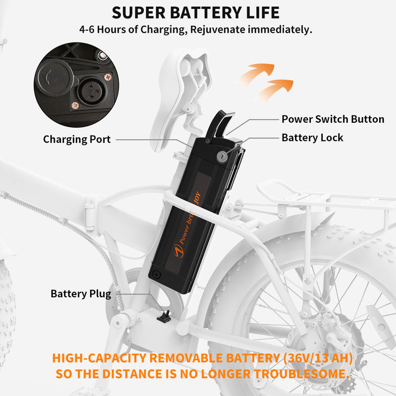 Foldable Electric Fat Tire Bike - 36V 500W Motor, 20x4.0 Wheels, 13AH Battery, LCD Display