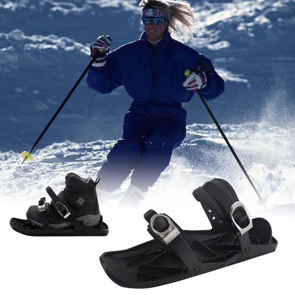 Adjustable Double-Board Ski Boots - Portable Outdoor Winter Sports Footwear with Zinc Alloy Buckles