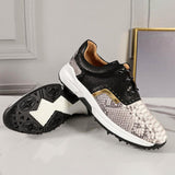 Premium British Style Snakeskin Sneakers - Breathable Low-Top Men's Shoes