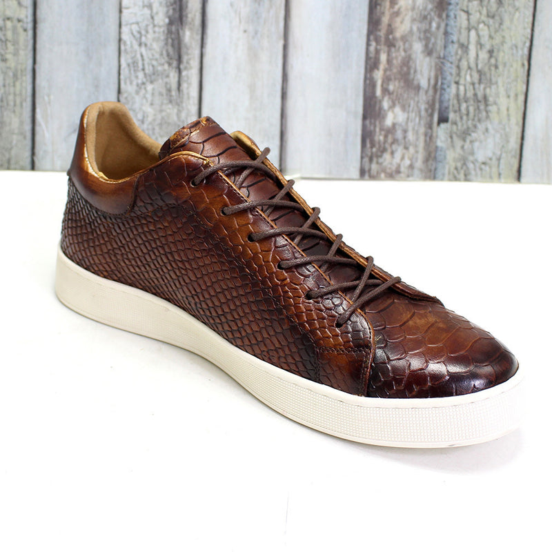 Premium Men's Embossed Leather Dress Shoes - Pointed Toe Lace-Up Formal Footwear