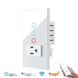 Smart Graffiti Wall Socket Glass Panel Wireless Control