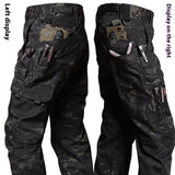 Men's Tactical Outdoor Training Pants - Quick-Dry Cotton Polyester Cargo Trousers