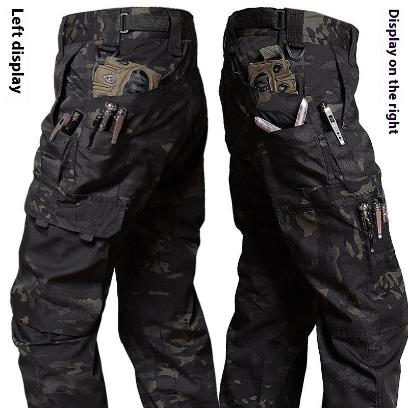 Men's Tactical Outdoor Training Pants - Quick-Dry Cotton Polyester Cargo Trousers
