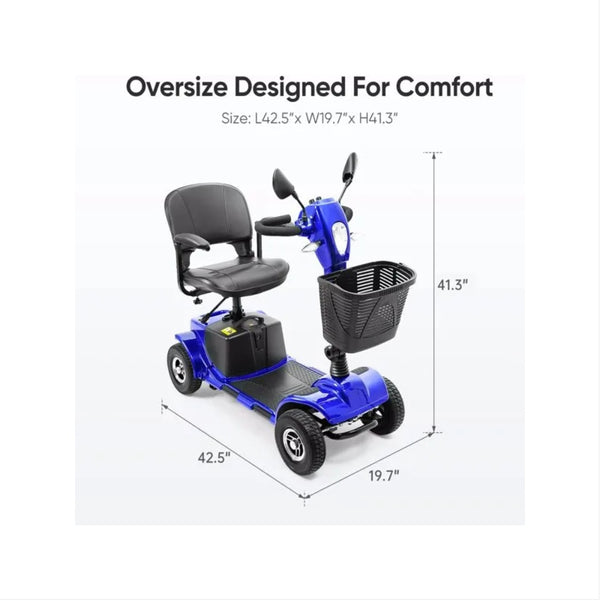 4 Wheel Mobility Scooters, Upgrade Electric Power Mobile Scooter For Seniors Adult With Lights Collapsible And Compact Duty Travel W