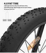 Premium Foldable Fat Tire Electric Bike - 500W Motor with 36V Battery & LCD Display