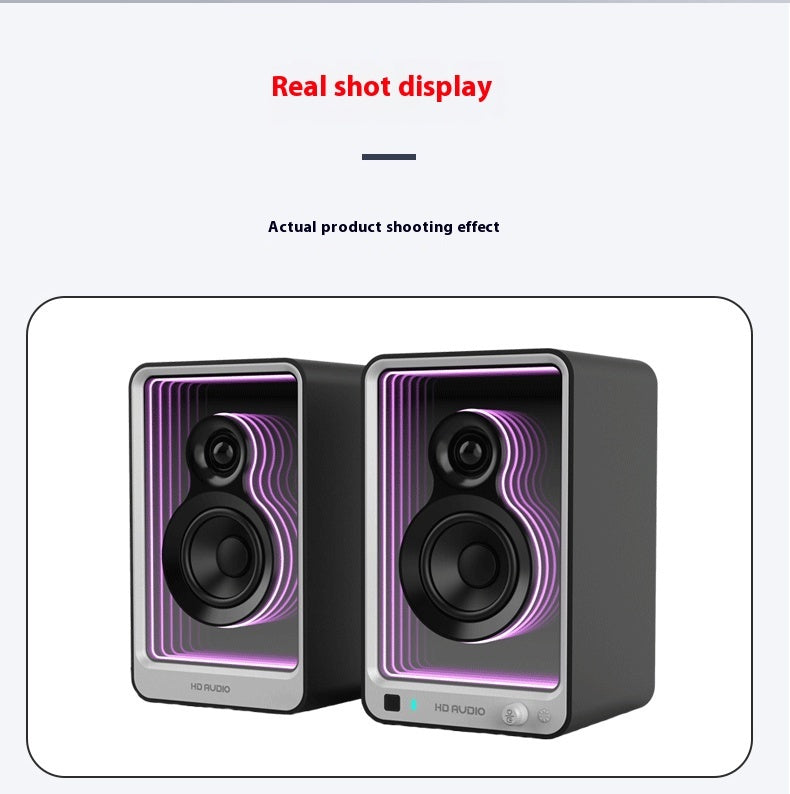 Premium Bluetooth Monitor Speakers - HIFI Computer Audio System with LED Lighting