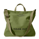 Stylish Black Canvas Tote Bag - Large Capacity Women's Shoulder Bag
